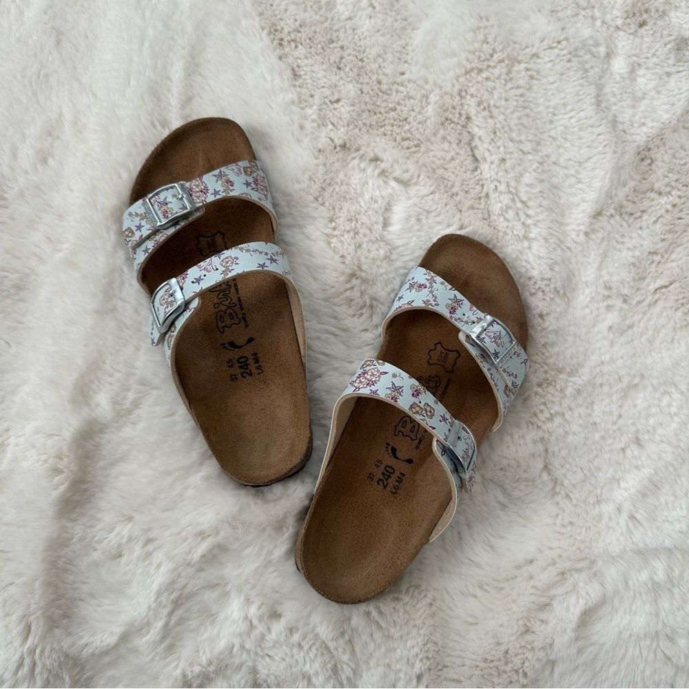 Birkenstock Birkis blue floral double strap sandals size EU 37 - Picture 4 of 9